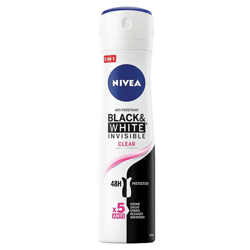 Nivea-Black-White-Clear-Women-Deodorant-Spray اسپری ضد تعریق زنانه نیوا (3 رایحه)