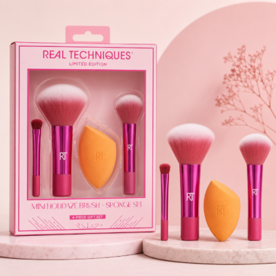 ست براش Real Techniques Mini Holidaze Brush + Sponge Set